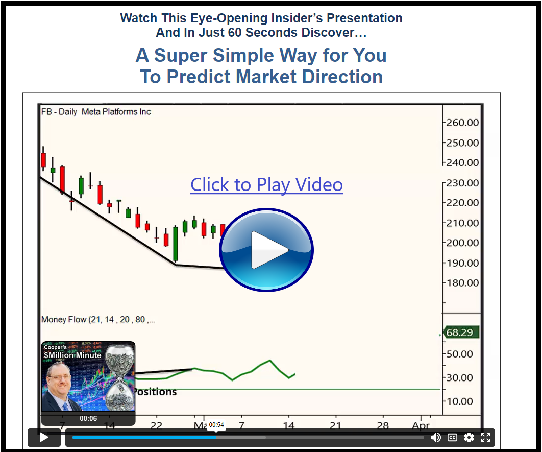 Watch This Eye-Opening Insider’s Presentation And In Just 60 Seconds Discover… A Super Simple Way for You To Predict Market Direction Click here